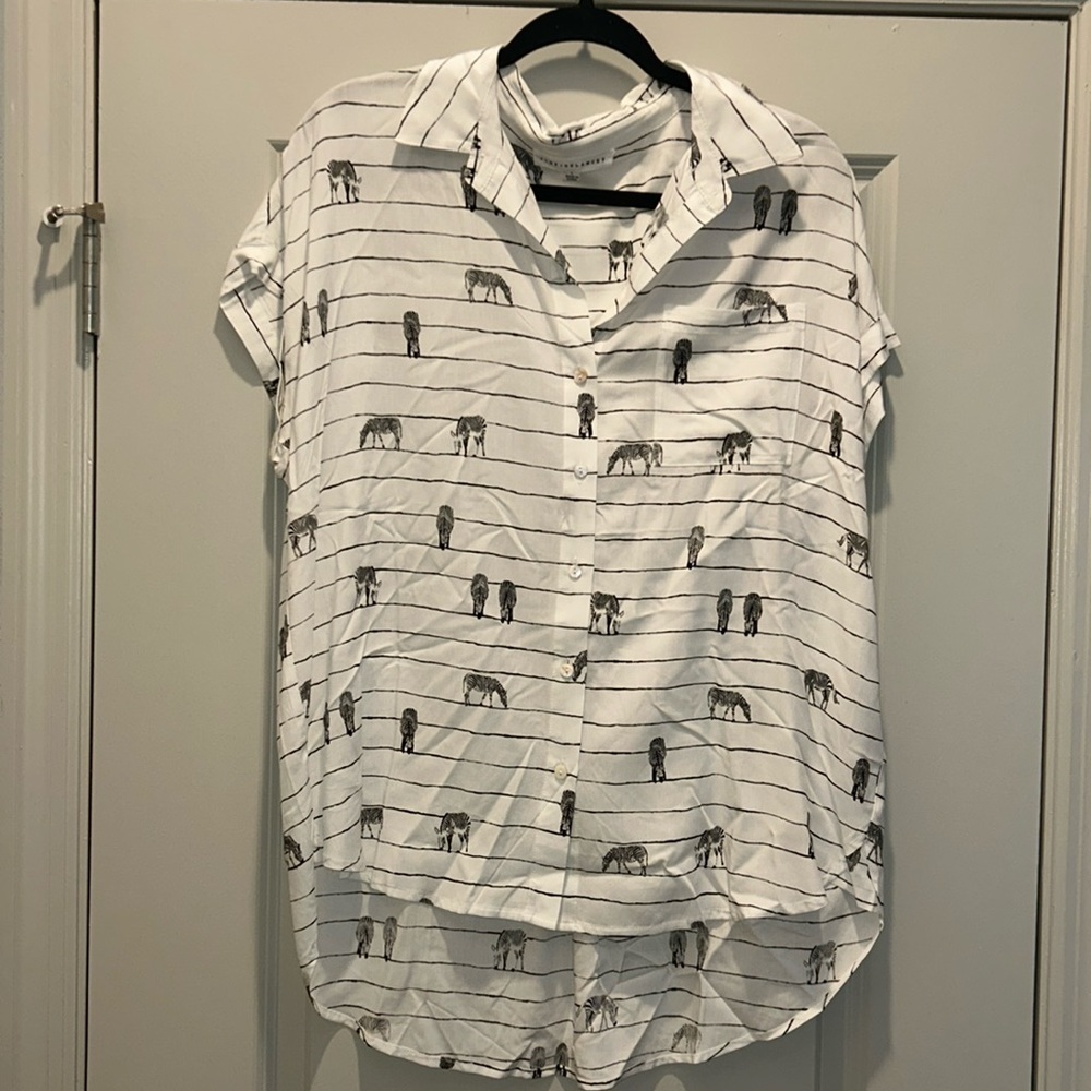 Jane + Delaney Zebra blouse with stripes